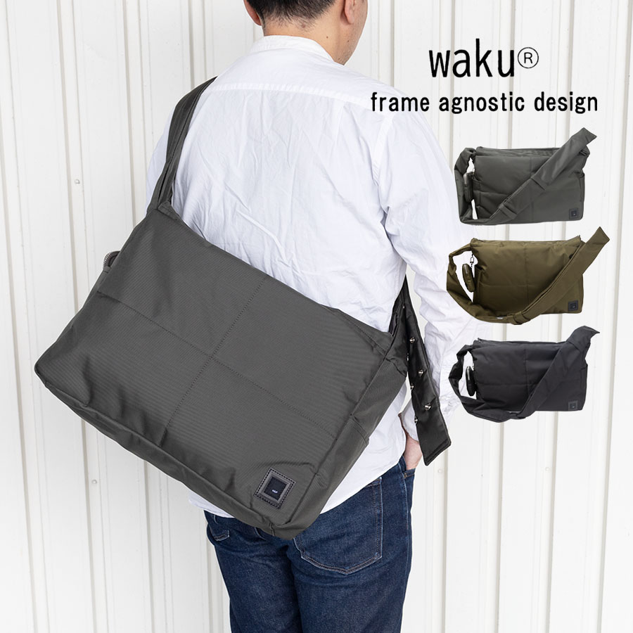 waku（ワク） ショルダーバッグ メンズ 斜め掛け 肩掛け 大容量 B4 多