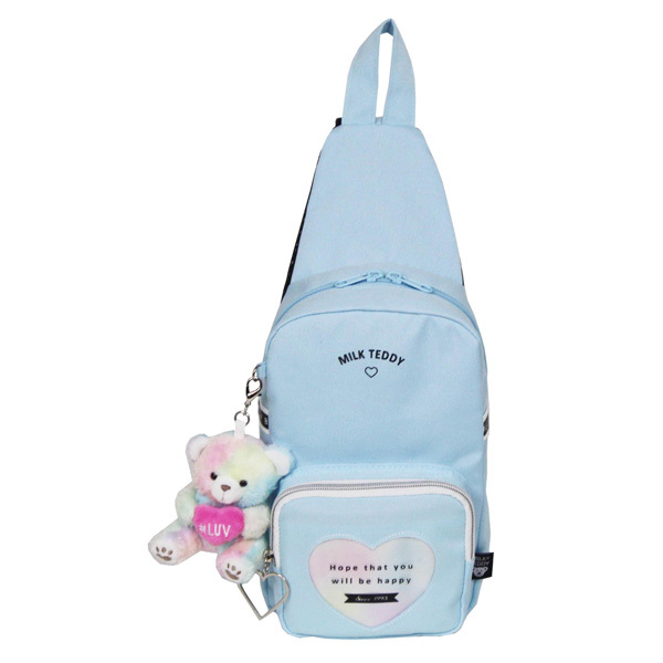 ボディバッグ キッズ 女子 黒 紫色 水色 くま グッズ ワンショルダー