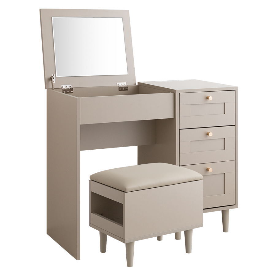 ドレッサーデスク 化粧台 机 鏡 メイク 収納 引き出し スツール付き