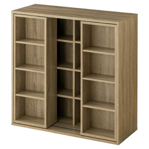 ぼん家具 本棚 大容量 スライド 収納 コミックラック ディスプレイ