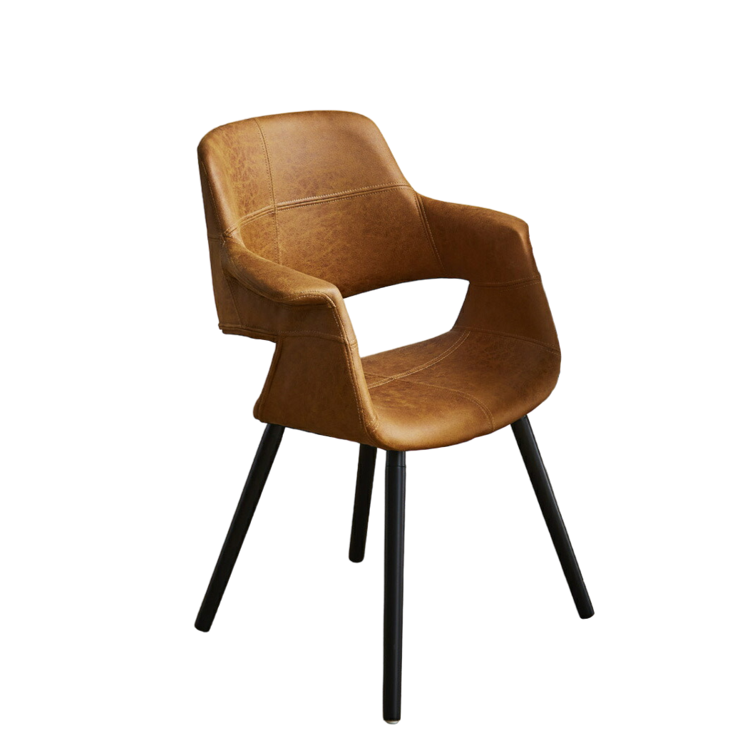 ダイニングチェア チェア ファブリックレザー ダークブラウン ライト