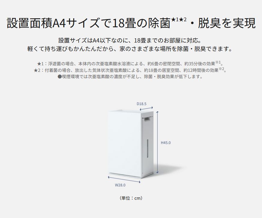 ジアイーノ Panasonic F-ML4000B-H 次亜塩素酸 空間除菌脱臭機