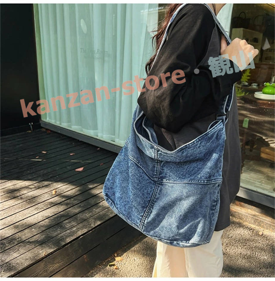 デニムショルダーバッグ ボディバッグ レディース メンズ 大きめ