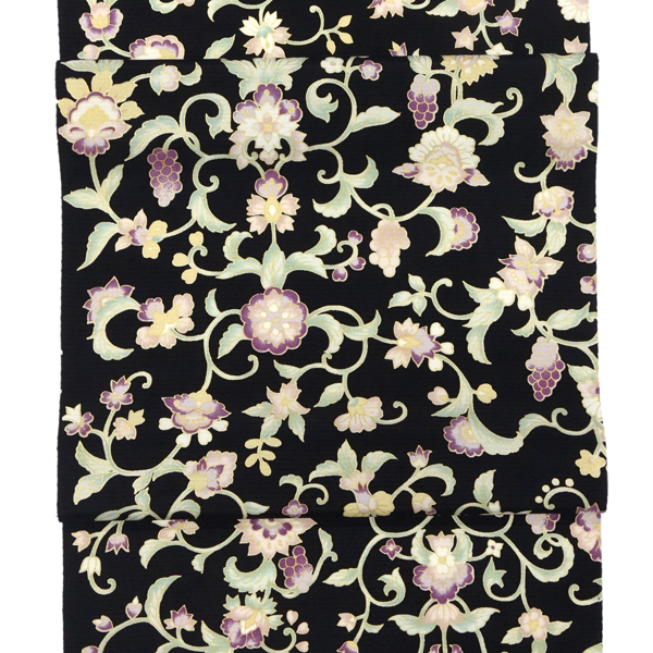 20%OFFセール 岡重 名古屋帯 黒 仕立て付き 大島紬 正絹 染め帯 新品