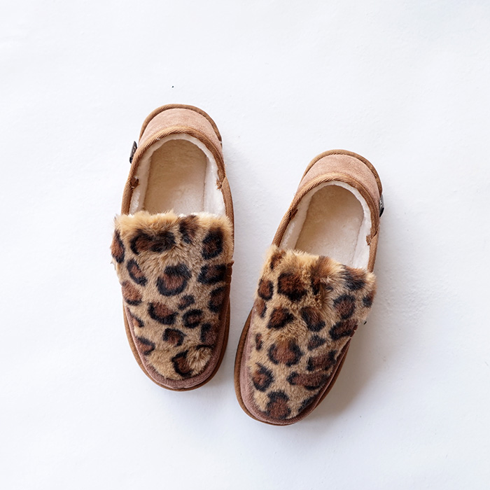 MEI（メイ） 冬用 サンダル LEOPARD FUR SLIPON レオパードファー