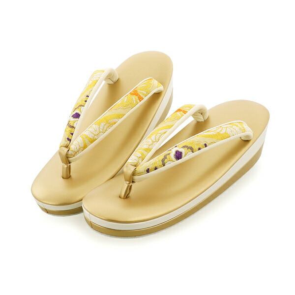 振袖草履バッグセット 「ゴールド 花菱七宝×市松」 レディース 女性用