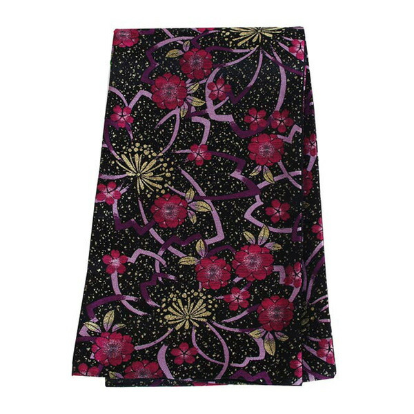 中古品)振袖 帯 振袖用袋帯 「黒 桜」 仕立て上がり 礼装用 成人式