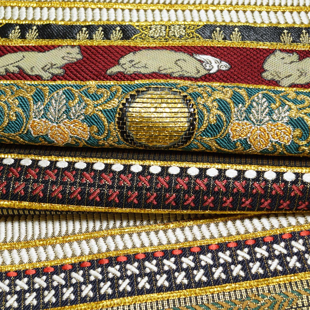 袋帯 帯匠誉田屋 謹製 金糸 誉文彫金 螺鈿 誉田屋源兵衛 送料無料 中古