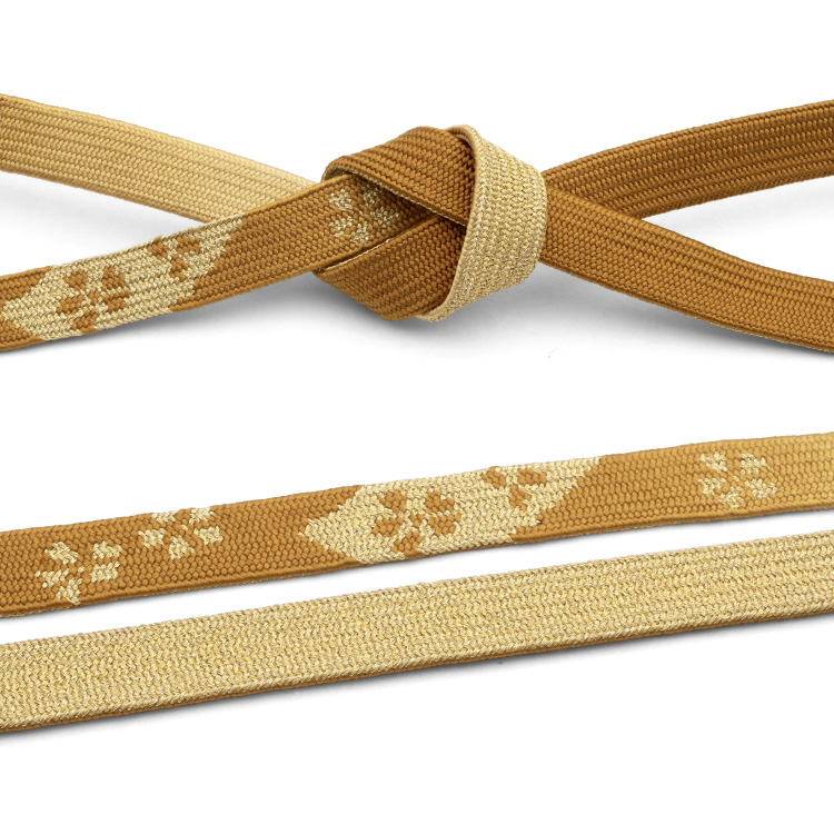 帯締め 未使用 新品 平組 正絹 フォーマル からし色 金 ゴールド 両面