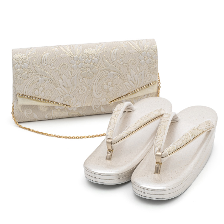 草履バッグ セット 華三彩 金 ゴールド M/L クラッチバッグ 日本製