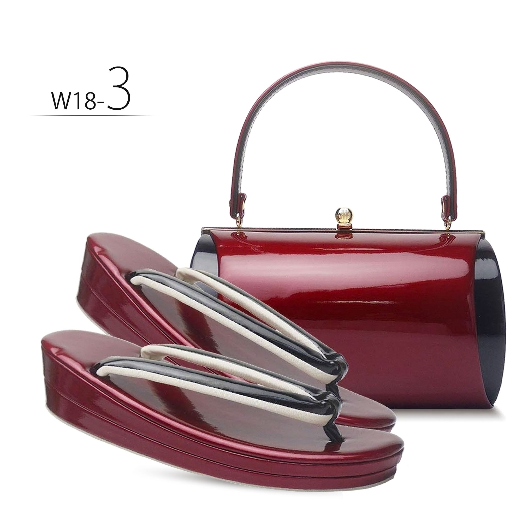 NISHIORI 振袖用 草履バッグセット シンプル モノトーン エナメル 卒業