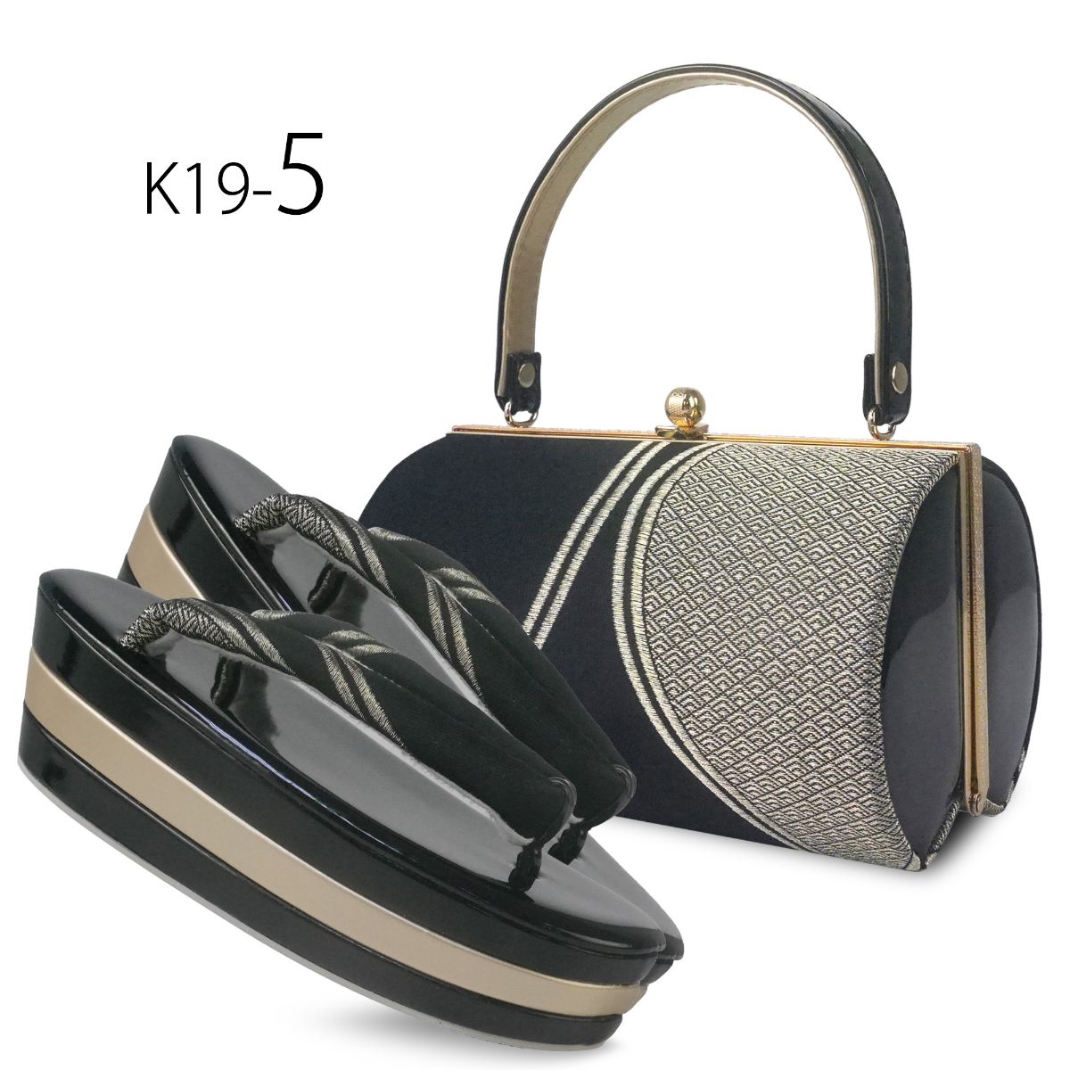 NISHIORI 振袖用 モノトーン 帯地 草履バッグ セット 7cmヒール 24cm 3