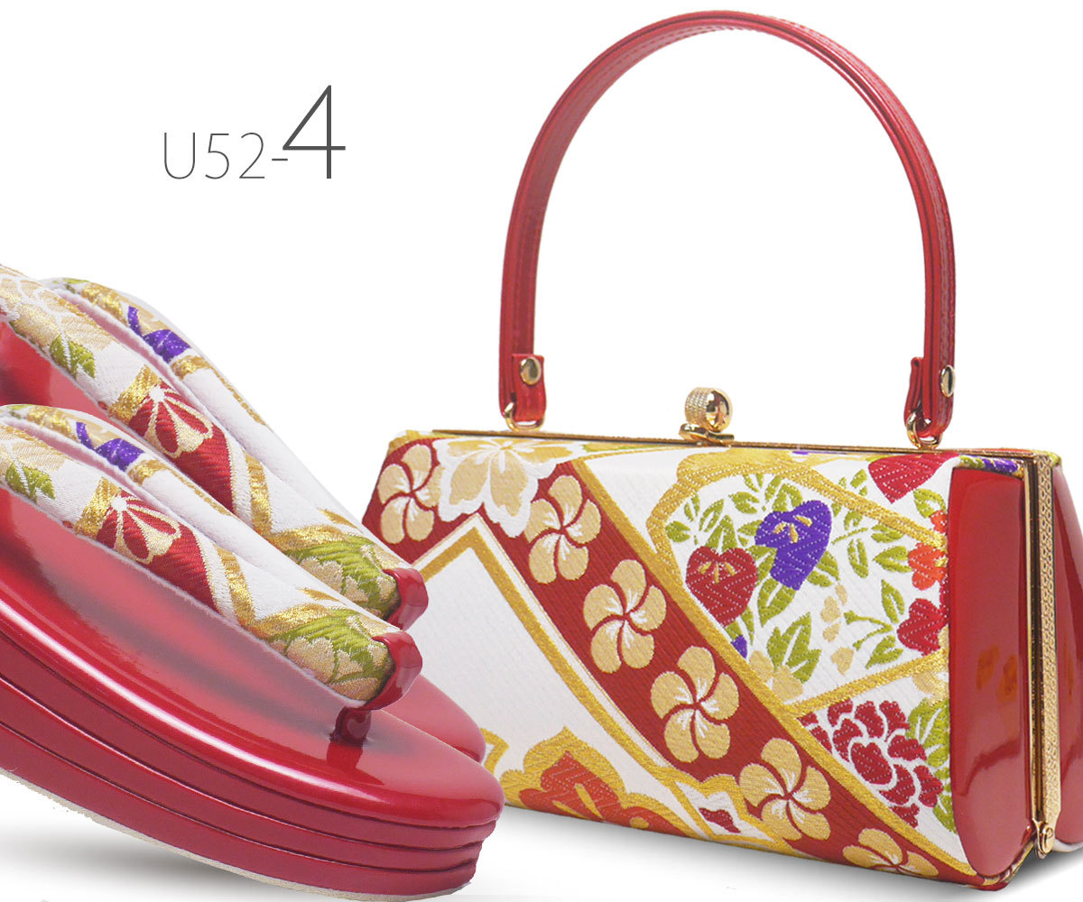 NISHIORI 草履バッグセット 帯地使用 3枚芯 ヒール草履 5タイプ