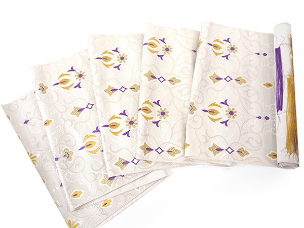 名古屋帯 正絹 新品 未仕立て 反物 カジュアル オフホワイト