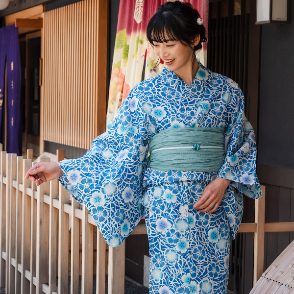 浴衣 7点セット フルセット ( 帯 下駄 着付け小物セット ) デビュー