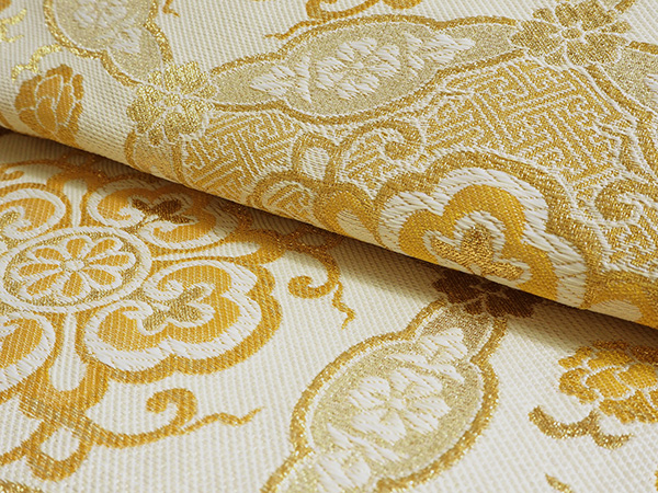 袋帯 正絹 六通柄 未使用 仕立て付き フォーマル 六通 西陣織 ゴールド