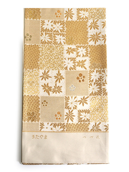 袋帯 正絹 六通柄 未使用 仕立て付き フォーマル 六通 西陣織 ゴールド