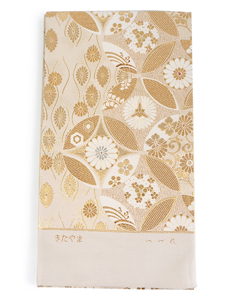 袋帯 正絹 六通柄 未使用 仕立て付き フォーマル 六通 西陣織 ゴールド