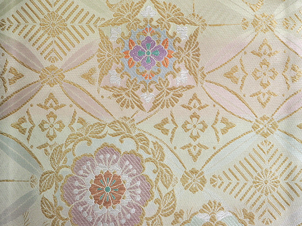 袋帯 正絹 六通柄 未使用 仕立て付き フォーマル 六通 西陣織 ゴールド