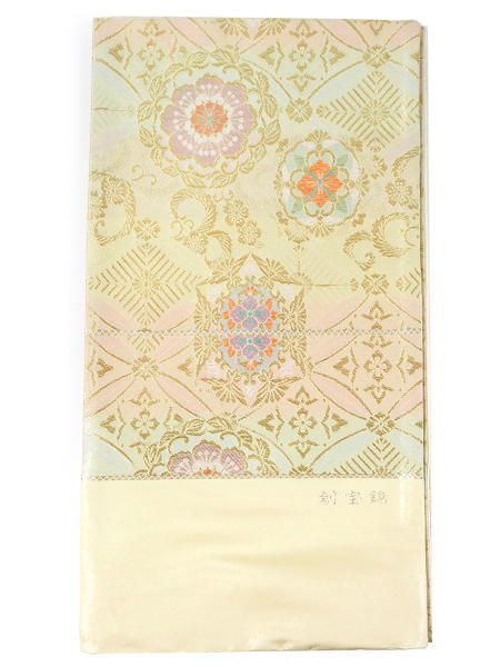 袋帯 正絹 六通柄 未使用 仕立て付き フォーマル 六通 西陣織 ゴールド