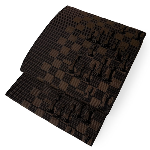 名古屋帯 新品 仕立て上がり チェス柄 市松 全3色 ベージュ ネイビー