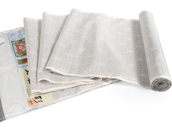 正絹 小紋 反物 大島紬 白 麻の葉 7マルキ フルオーダー 仕立て付き