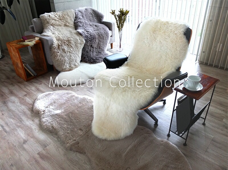 ムートン ラグ 1.5匹物 60×120cm 高級 羊毛 ラグマット ニチロ 長毛