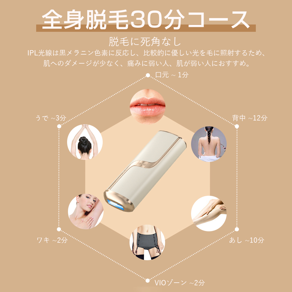 脱毛器 自宅 VIO対応 敏感肌も使えるIPL光脱毛器 だつもうき ヒゲムダ