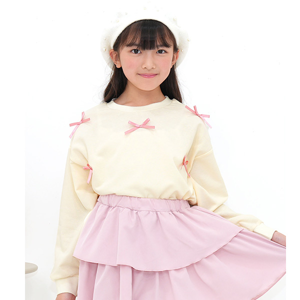 Bee des Bee クロップド丈リボントップス 長袖 子供服 キッズ ジュニア
