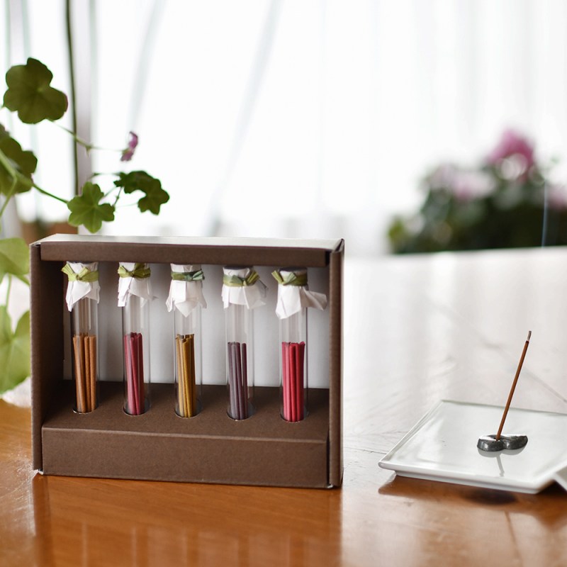 お香立てセット 小瓶入りお香セット ティーリーフ 漢方香 悠々庵