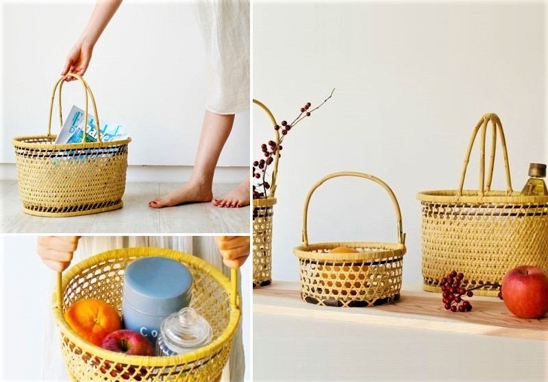 編みかご 小鳥籠(ことりかご） /小林ミドリ 新潟 天然竹 手編み 竹細工