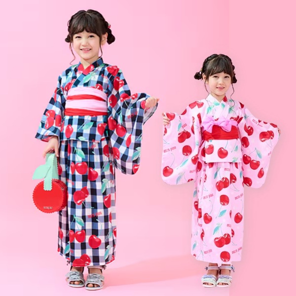 mezzo piano メゾピアノ チェリー柄 浴衣 セット 110 120 130 140cm