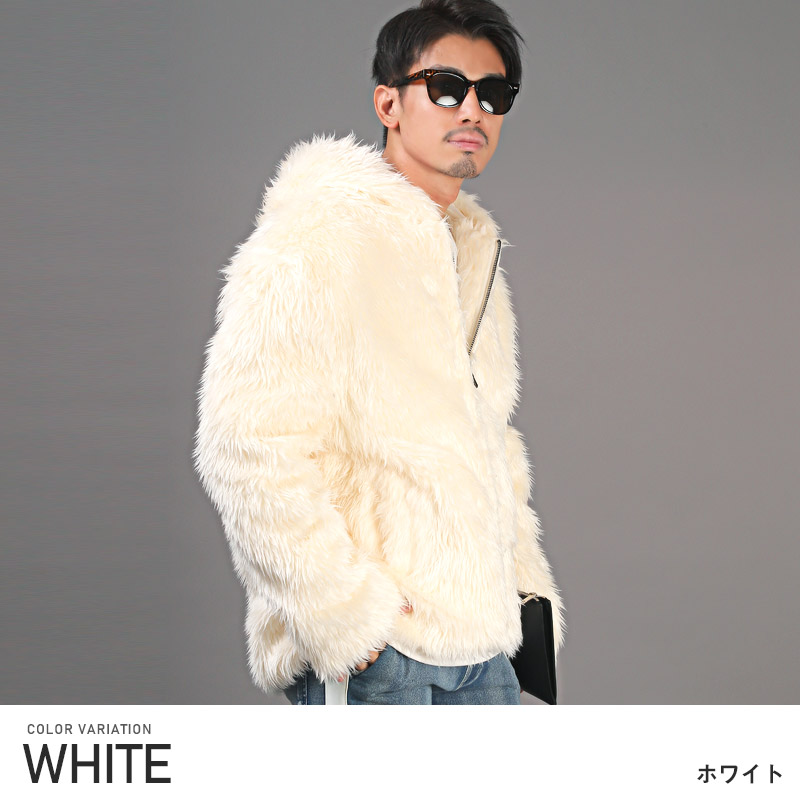 パーカー メンズ ファー ジャケット ジップアップ ファーコート