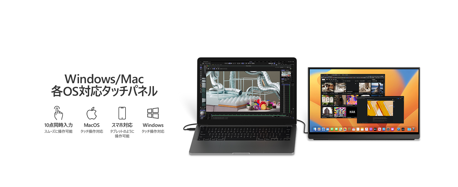 EHOMEWEI モバイルモニター EHOMEWEI LQ-160PW 16インチ 高性能 2K