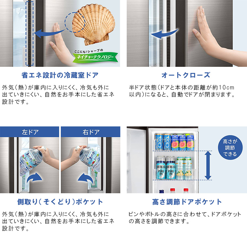 大阪市内配送無料 SHARP SJ-AF50F 502L 19年製 冷凍冷蔵庫 シャープ SJ