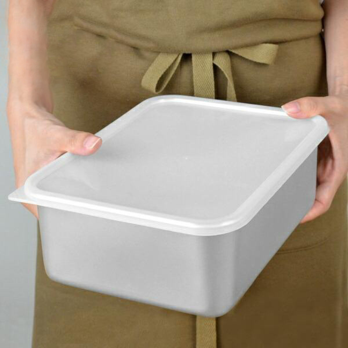 保存容器 アルミ保存容器 深型 大 3.1L 蓋付き （ アルミ製 冷凍OK