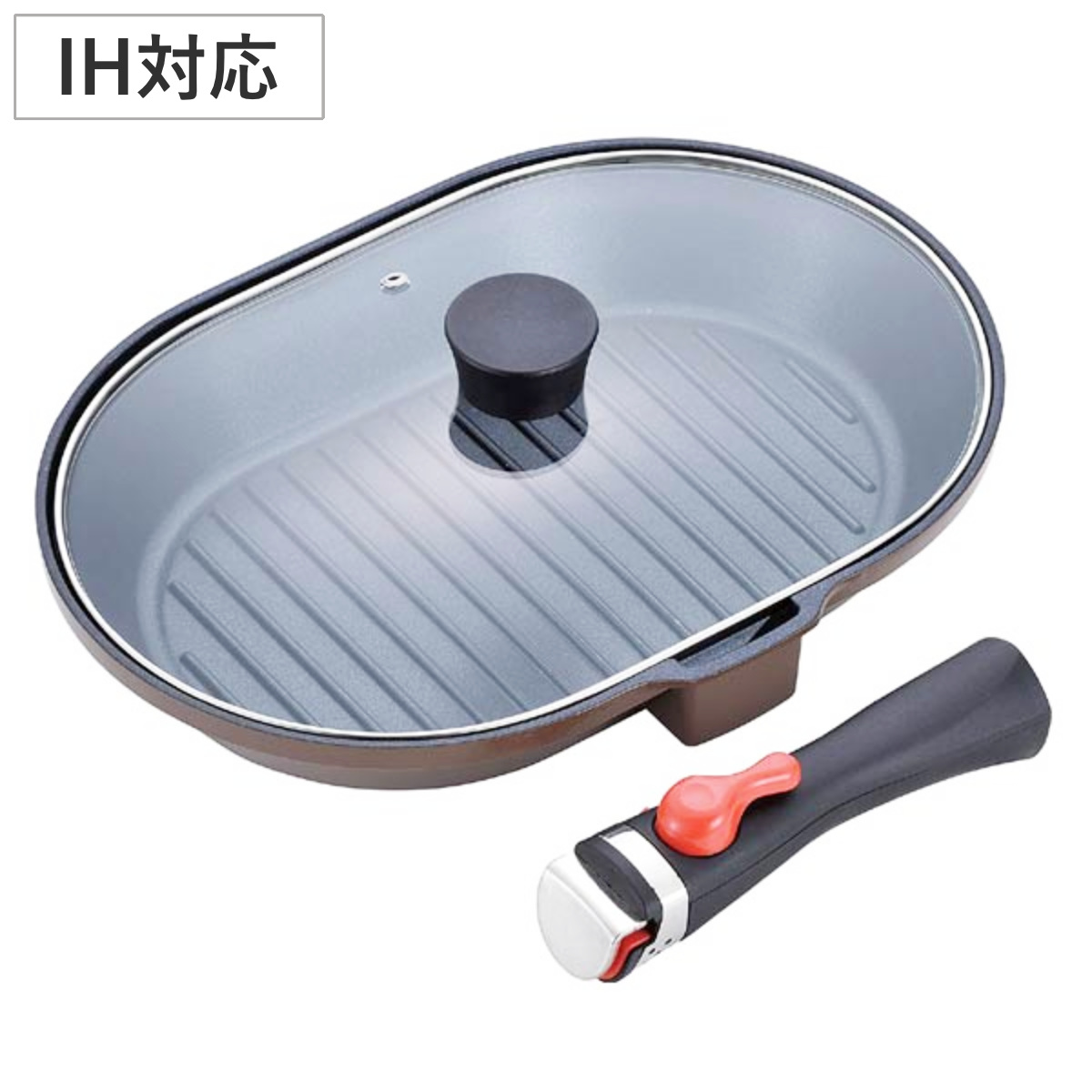 グリルパン 22×32cm IH対応 マローネシェフ 取っ手が取れる 着脱