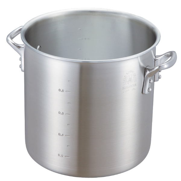 寸胴鍋 18cm 4.6L ガス火専用 キングポット 業務用 中尾アルミ 両手鍋