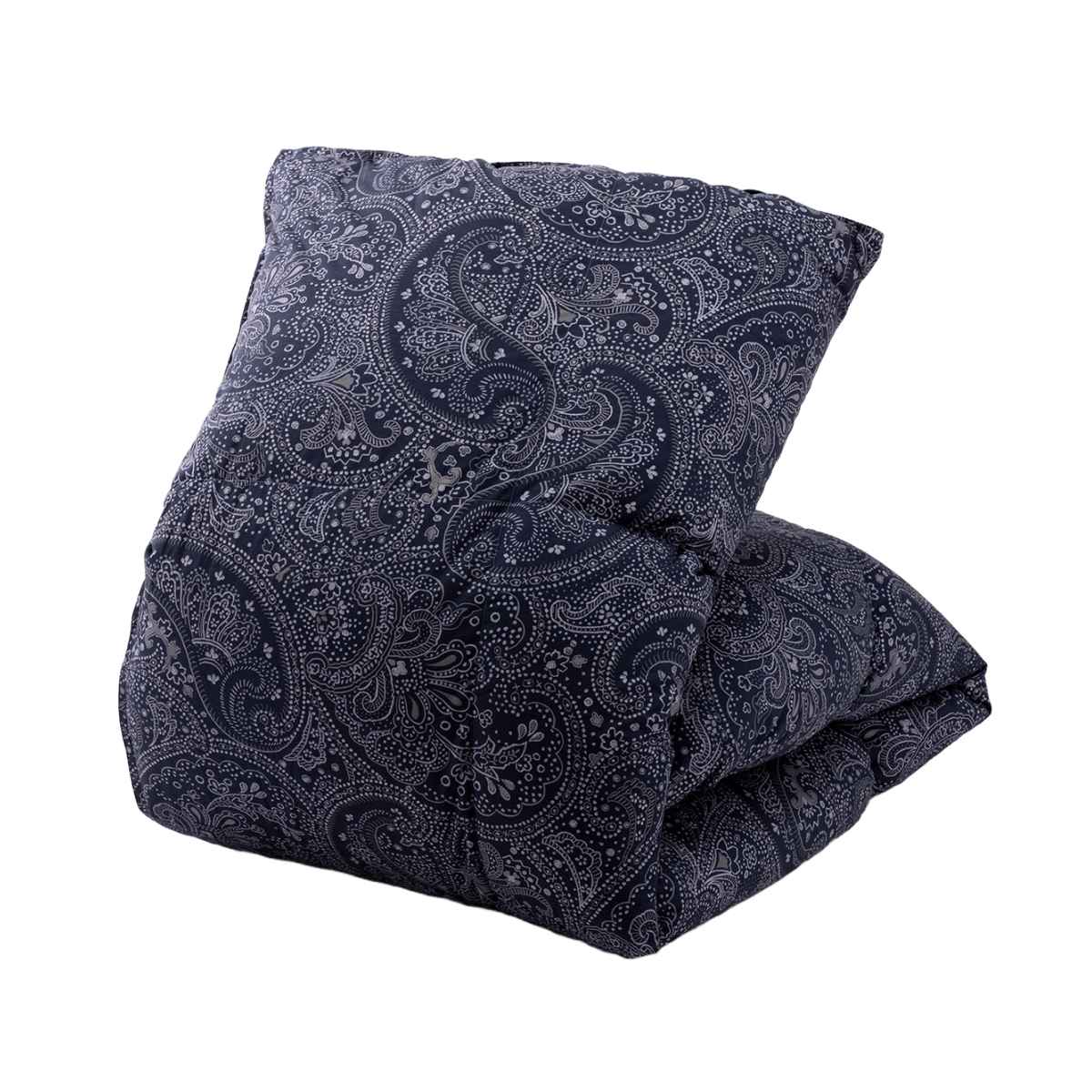 西川 羽毛布団 ホワイトダックダウン93％ ペイズリー柄 シングルロング