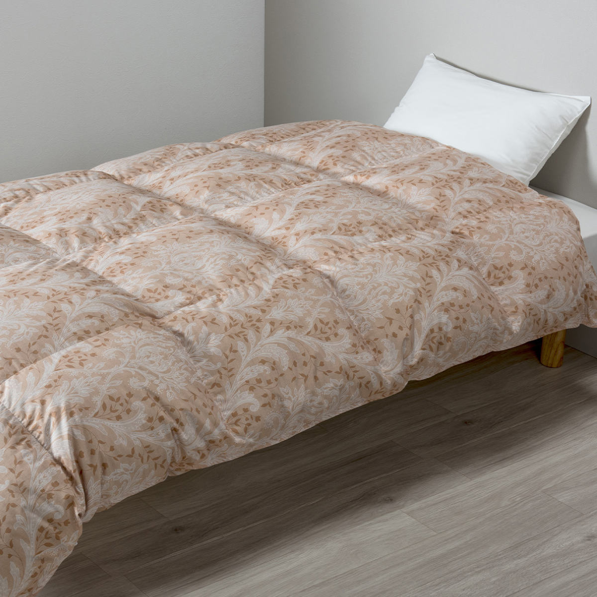 西川 羽毛布団 グースダウン93％ リーフ柄 シングルロング スリー