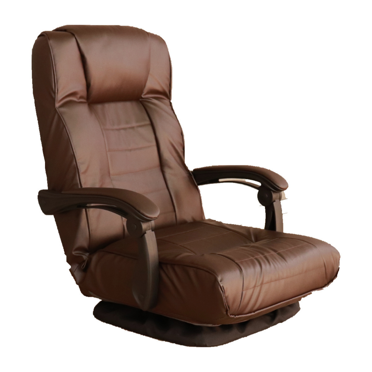 座椅子 回転式 14段階リクライニング アンズ （ PVC 合皮 レザー調