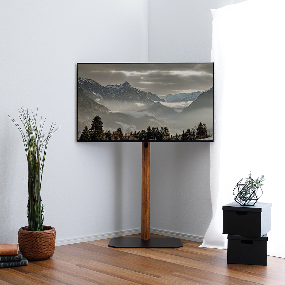 ホームテイスト（HOME taste） TVスタンド ハイタイプ 八角支柱 32-65