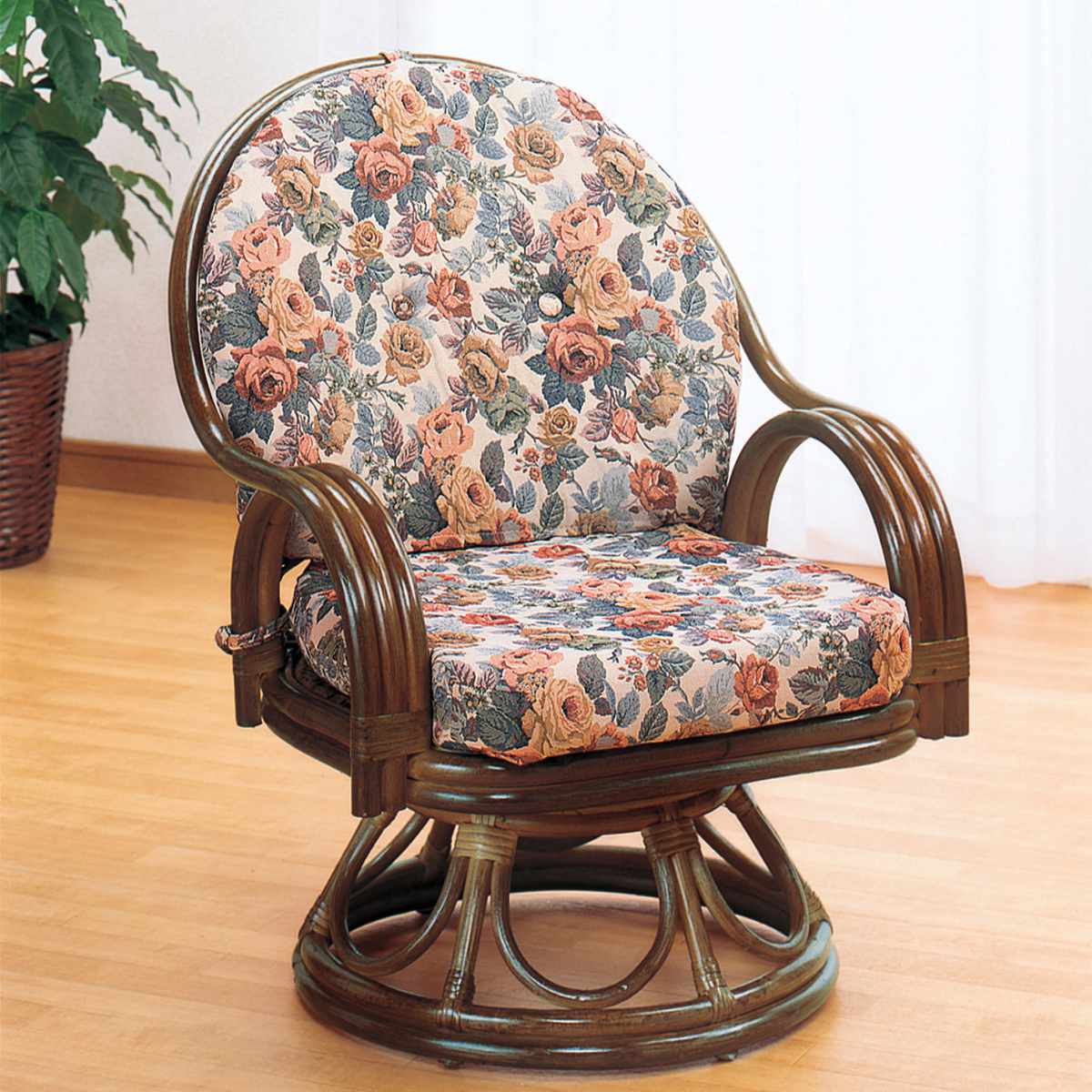 今枝商店 回転座椅子 ラタンチェア 籐家具 座面高35cm （ 回転式