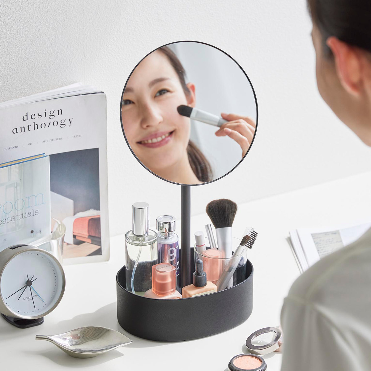 tower 特典付き 山崎実業 高さと角度が調節できる収納付きスタンド