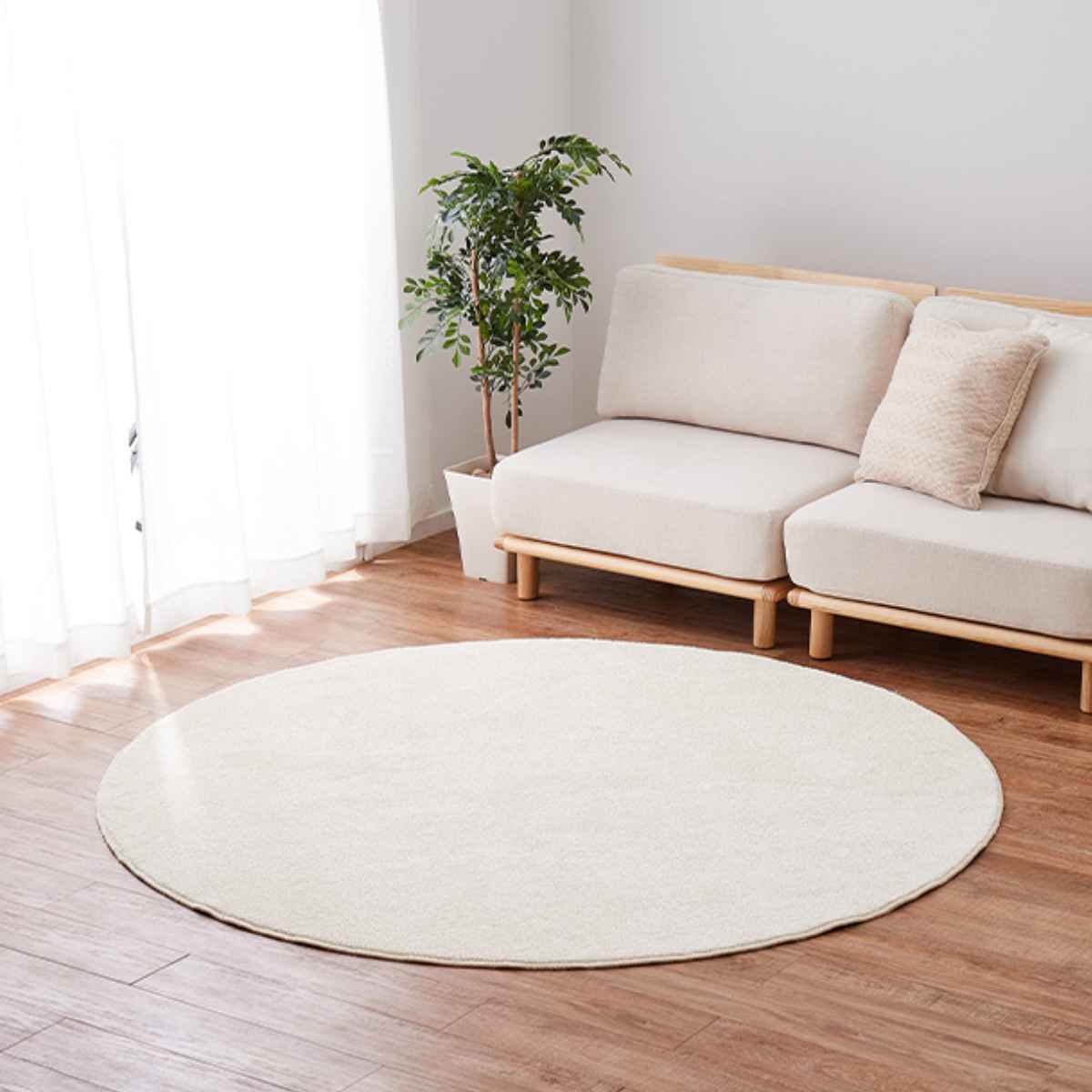 HAGiHARA（萩原） ラグ 円形 環境にやさしいナイロン 国産高機能ラグ