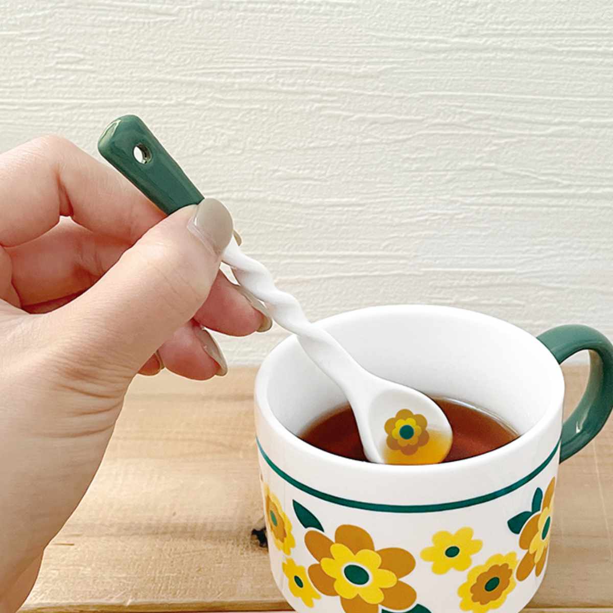 スプーン 13cm レトロスプーン 陶器 （ ティースプーン カトラリー