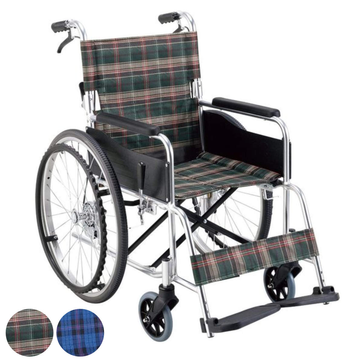 マキテック 車いす 標準 自走式 背折れタイプ 座面幅40cm 非課税