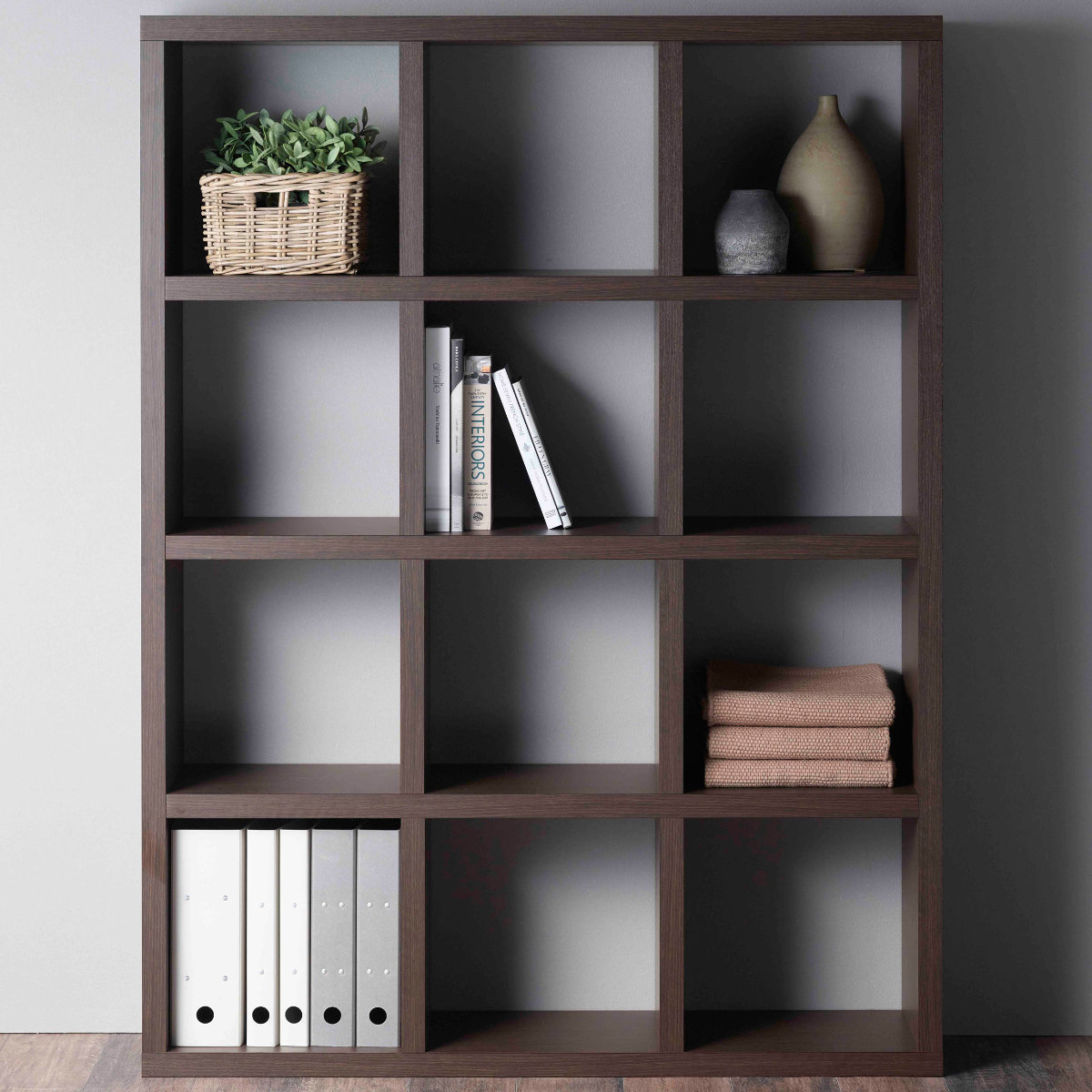 フナモコ（FUNAMOCO） 本棚 幅114.7cm 日本製 ブックシェルフ 12マス