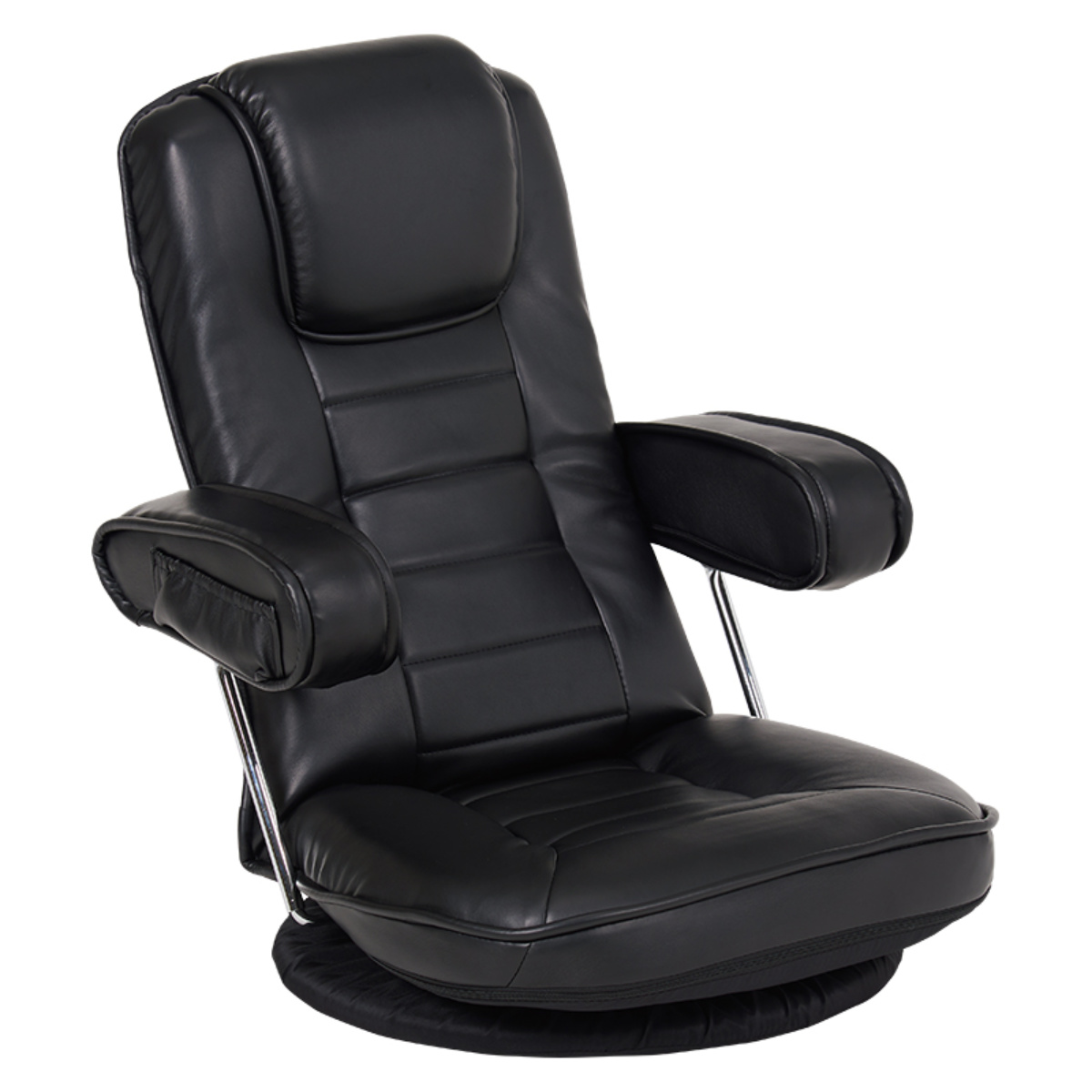 HAGiHARA（萩原） 回転座椅子 リクライニング式 座面高17cm レザー調