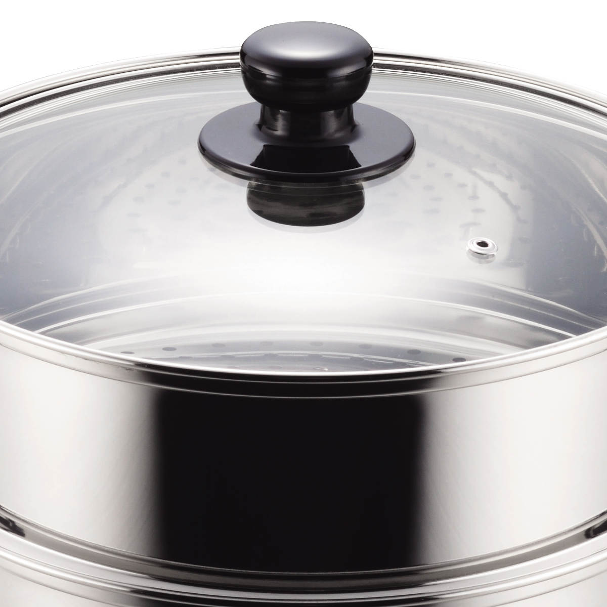 パール金属 両手鍋 26cm IH対応 2段蒸し器 だんらん ガラス蓋付き